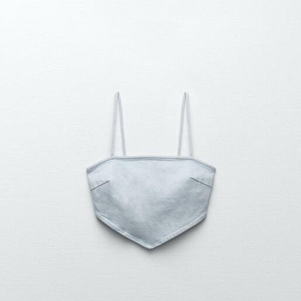 Zara Light Blue Denim Top